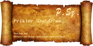 Prikler Szalóme névjegykártya